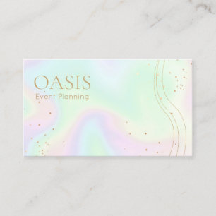 Tarjeta de presentación Rainbow Holographic Gold A