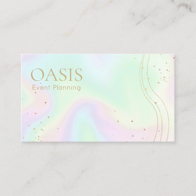 Tarjeta de presentación Rainbow Holographic Gold A (Anverso)