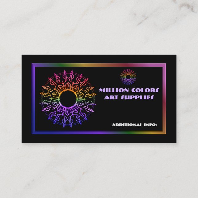 Tarjeta de presentación Rainbow Tribal Sun 3 (Anverso)