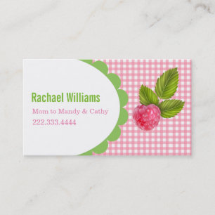 Tarjeta De Presentación Raspberry Mommy Play Date Card
