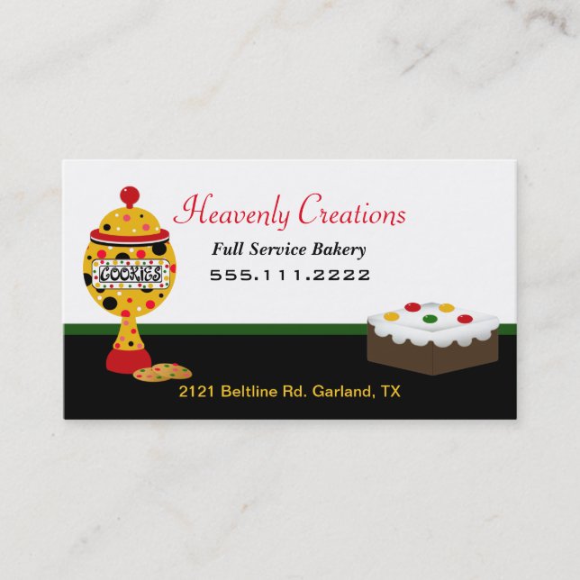 Tarjeta de presentación Rasta Colors Bakery (Anverso)