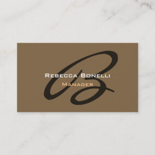 Tarjeta de presentación Raw Umber Brown Monogram M