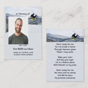Tarjeta De Presentación Recuerdo conmemorativo cristiano de snowboarding d