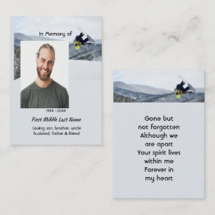 Tarjeta De Presentación Recuerdo conmemorativo de snowboarding de invierno
