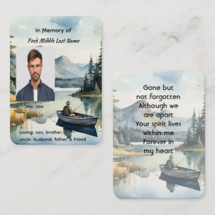 Tarjeta De Presentación Recuerdo conmemorativo lago de pesca en barca