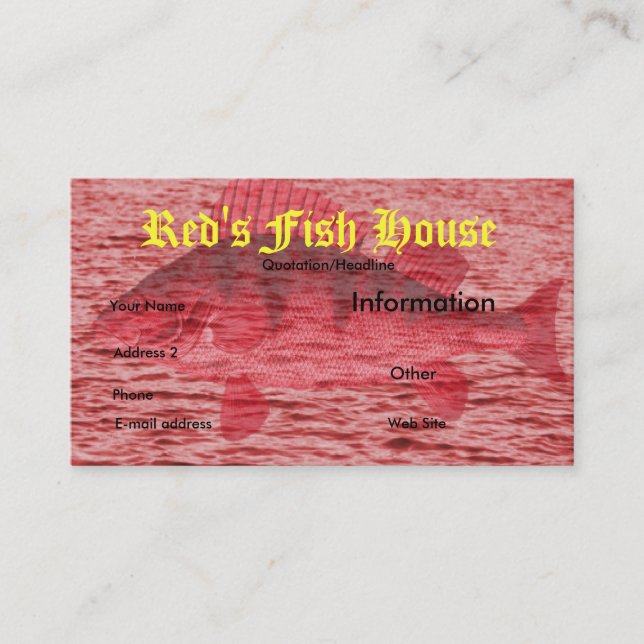 Tarjeta de presentación Red Fish (Anverso)