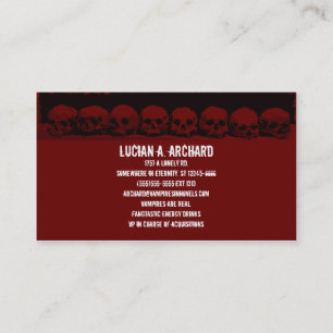 Tarjeta de presentación Red Gothic Skulls
