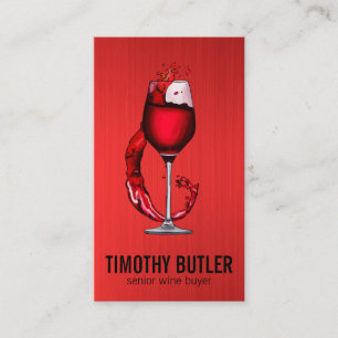 Tarjeta de presentación Red Wine Glass Splash