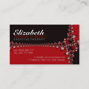 Tarjeta de presentación RedBlack Fractal Ribbons
