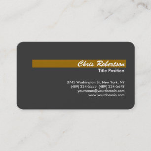 Tarjeta de presentación redonda Gray Gold Yellow