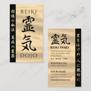 Tarjeta De Presentación Reiki 霊 気 energía caligráfica de vida japone