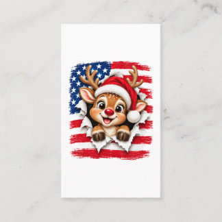 Tarjeta De Presentación Reno americano de Navidad