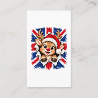 Tarjeta De Presentación Reno de Navidad británico