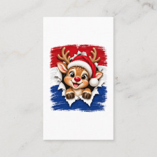 Tarjeta De Presentación Reno de Navidad Holandés