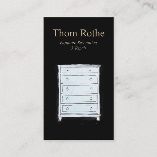 Tarjeta De Presentación Restauración, renovación y reparación del mobiliar (Anverso)