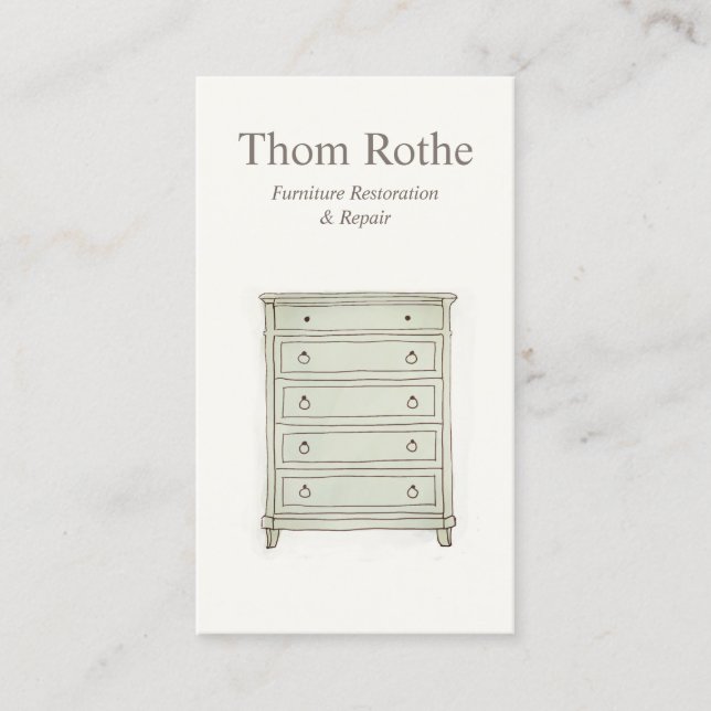 Tarjeta De Presentación Restauración, renovación y reparación del mobiliar (Anverso)