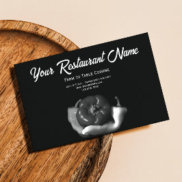 Tarjeta De Presentación Restaurante de mesa de la granja de pimientos negr