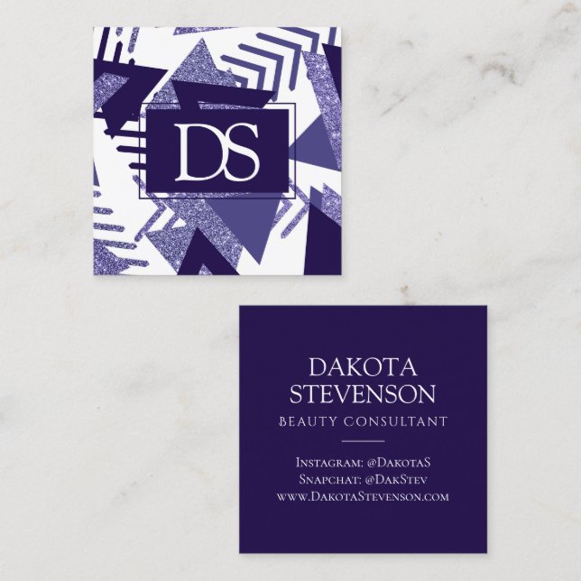 Tarjeta De Presentación Resumen de Guay de los años 80 | Monograma de form (Anverso / Reverso)