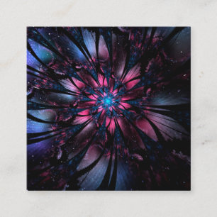 Tarjeta De Presentación Resumen del diseño de flor fractal.