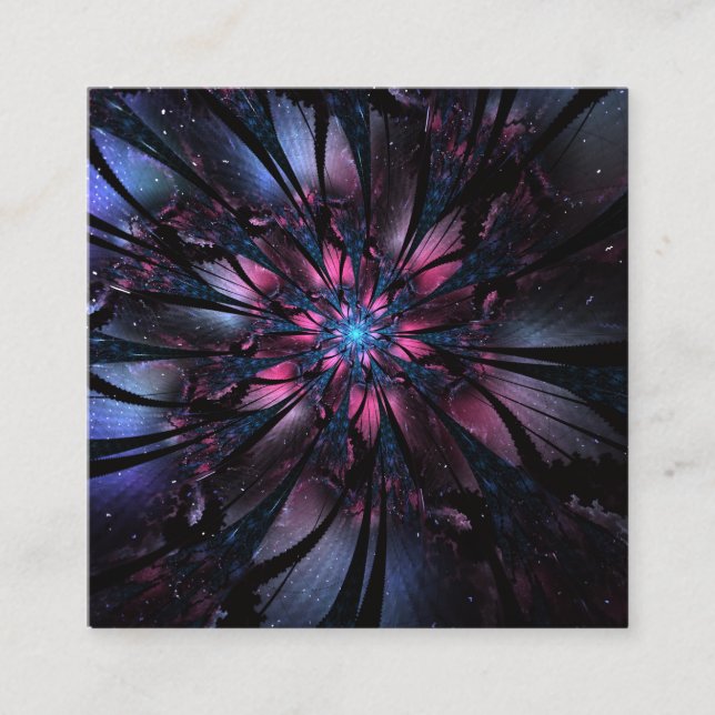 Tarjeta De Presentación Resumen del diseño de flor fractal. (Anverso)