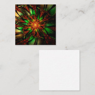 Tarjeta De Presentación Resumen del diseño de flor fractal.