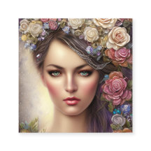 Retrato de mujer boho con fondo completo Purpurino