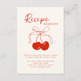 Tarjeta de presentación Retro Cherry Bridal Shower