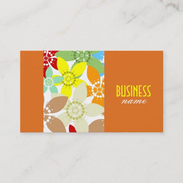 Tarjeta de presentación Retro Floral Design (Anverso)