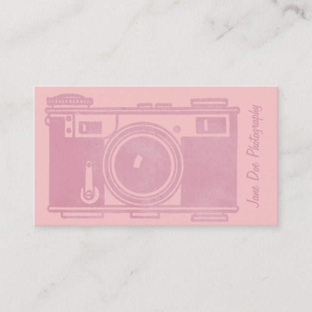 Tarjeta de presentación Retro Pink Vintage Film Ca (Anverso)