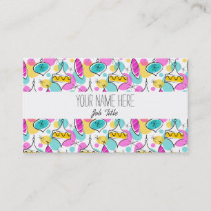 Tarjeta de presentación Retro Tree Baubles con ban