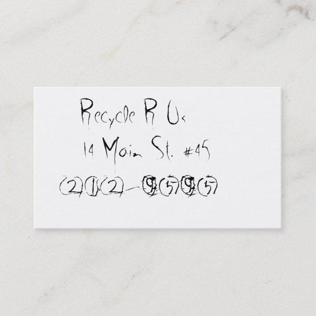 Tarjeta De Presentación Reutilizado y reciclado (Anverso)