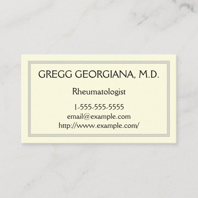 Tarjeta de presentación Rheumatólogo (Anverso)