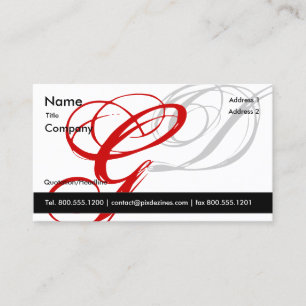 Tarjeta de presentación roja blanca Monograma A a