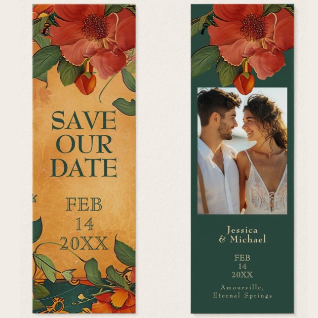 Tarjeta De Presentación 🌹 Romance: el esplendor del Art Nouveau (Save our Date, a charming and personalized way to announce your special day.)