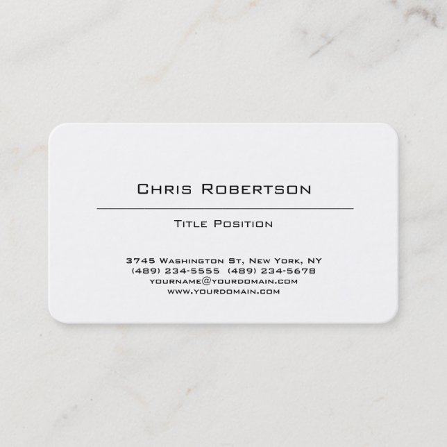 Tarjeta de presentación Rond Corner Black White Ch (Anverso)