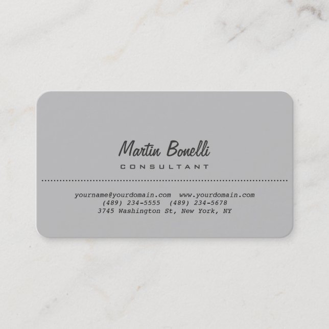 Tarjeta de presentación Rond Corner Silver Gray Pl (Anverso)
