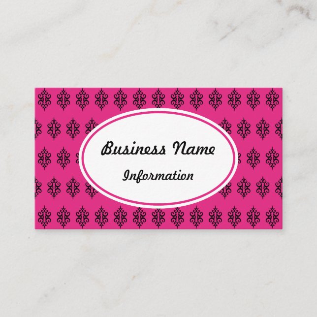 Tarjeta de presentación rosa brillante (Anverso)
