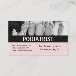 Tarjeta de presentación rosa de cita médica de pod