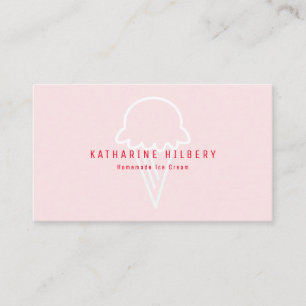 Tarjeta de presentación rosa de crema de hielo Min