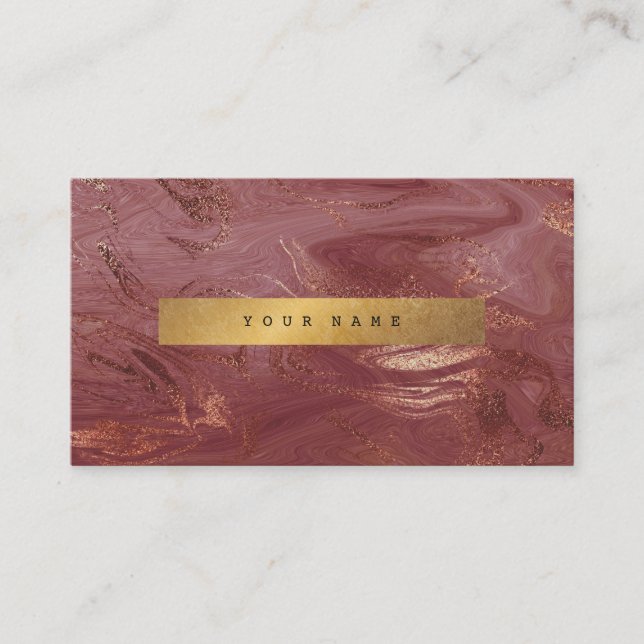 Tarjeta de presentación Rosa Grungy Gold Marble Vi (Anverso)