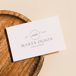 Tarjeta de presentación rosa moderna con logotipo