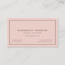 Tarjeta de presentación rosa Rubor moderna y minim