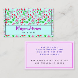 Tarjeta De Presentación Rosas florales personalizados, rosa elegante