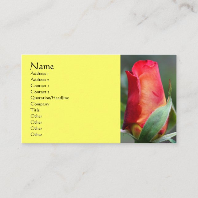 Tarjeta de presentación Rosebud Rosebud (Anverso)