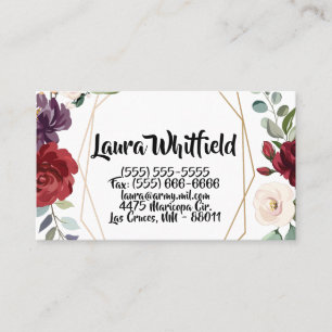 Tarjeta de presentación Roses Blancas Oro Flo Geom