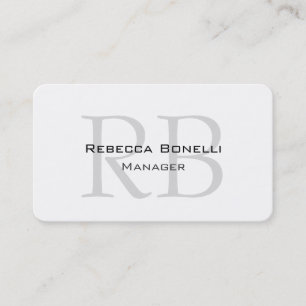 Tarjeta de presentación Rounding White Gray Monogr