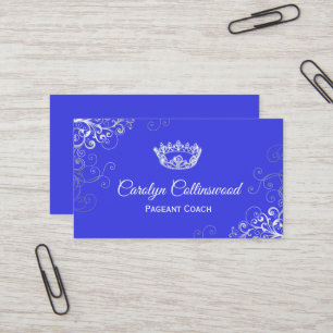 Tarjeta de presentación Royal Blue and Silver Page