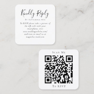 Tarjeta De Presentación RSVP de código QR del sitio web del boda
