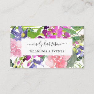Tarjeta de presentación Rubor Floral color agua br