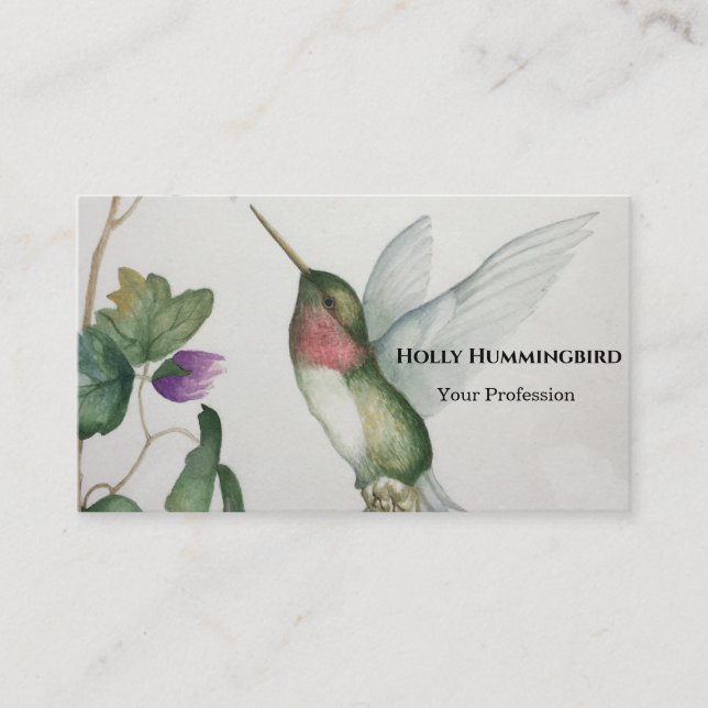 Tarjeta de presentación Ruby Throed Hummingbird (Anverso)